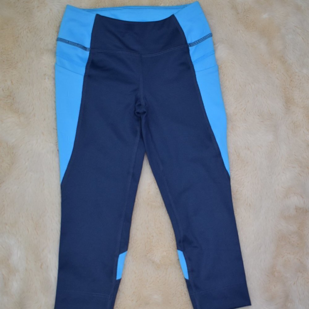 Girls Leggings Size XS 4-5 Blue Sporty Active Pants